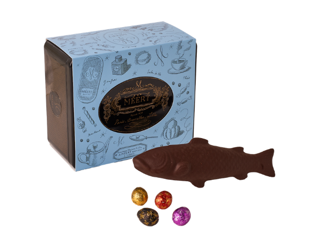 Poisson de Pâques garni - Noir (coffret métal)